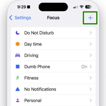 copy screen of focus mode selection screen