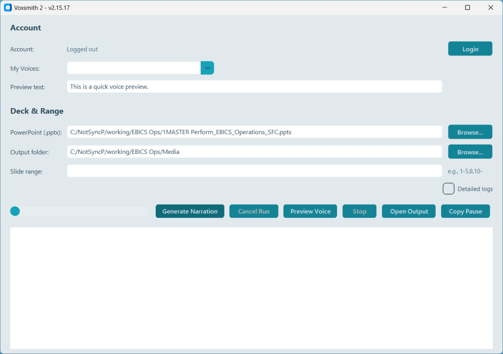 Updated UI for Voxsmith