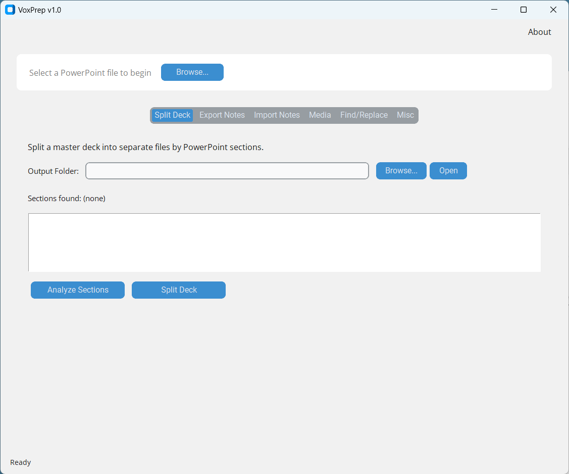 screen shot of Voxprep.
