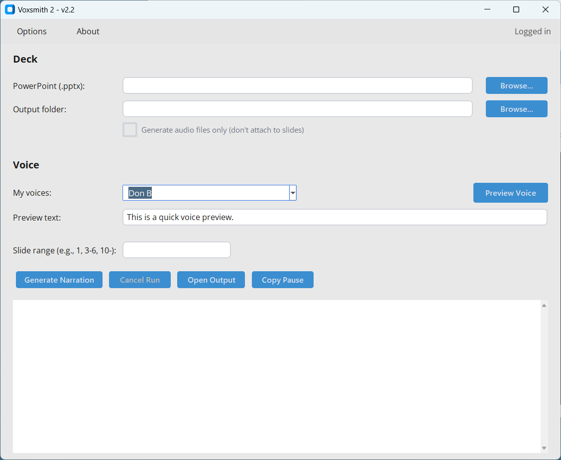 Screen shot of Voxsmith